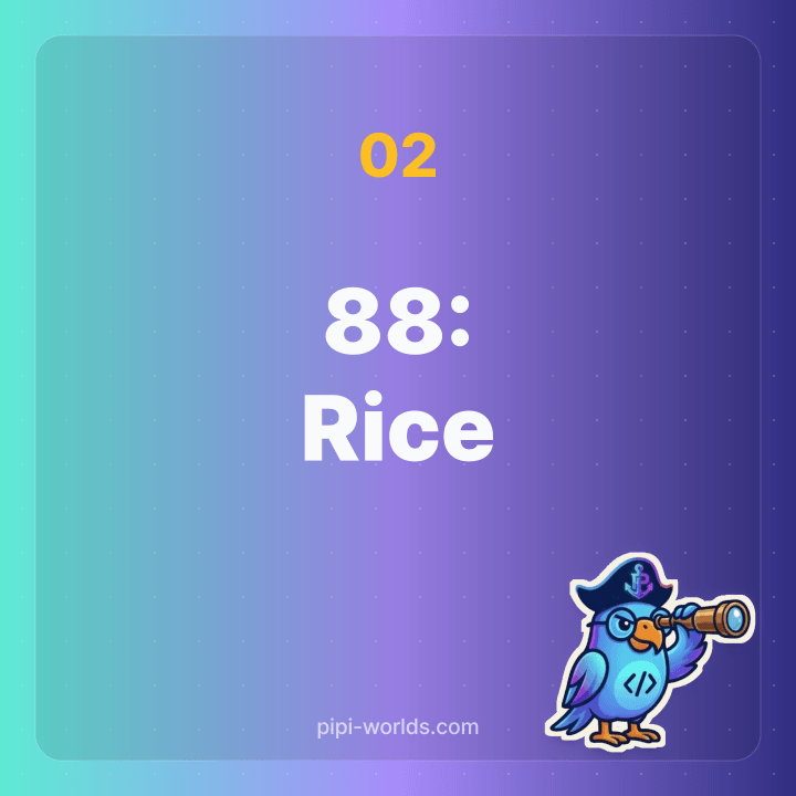 Card showing the 88th birthday rice character meaning