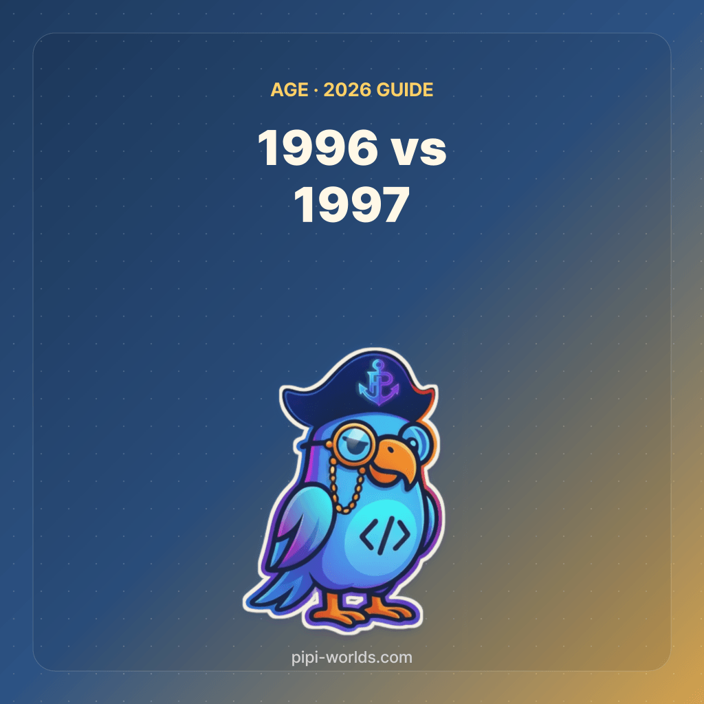 深い藍色とゴールドのグラデーション背景に PiPi マスコットと『1996/1997 世代の境界』が大きく配置された日本市場向けカード。